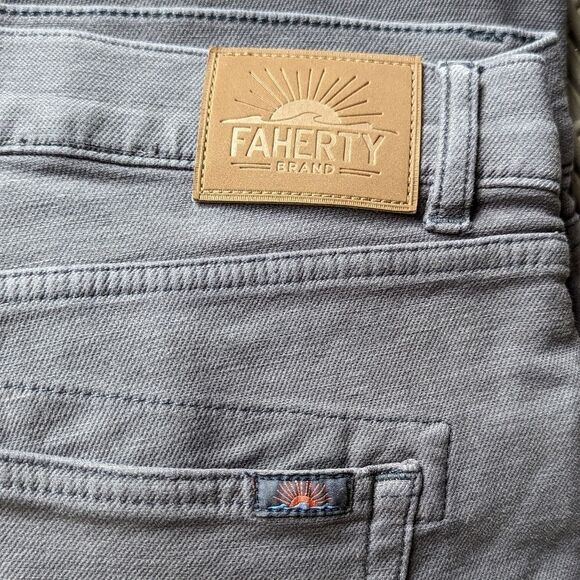 FAHERTY Men's Stretch Terry Jeans Sz 40 NWOT Slate Gray Slim Straight Leg - Picture 10 of 12